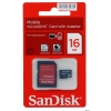 Карта памяти MicroSDHC 16Gb SanDisk Class4 + SD Adapter (SDSDQM-016G-B35A)