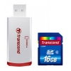 Флеш карта SDHC 16Gb Transcend Class 6 + USB SDHC/MMC Reader (TS16GSDHC6-P2)