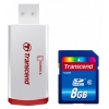 Флеш карта SDHC 8Gb class6 with RDP2 Card Reader Transcend (TS8GSDHC6-P2)