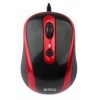 Мышь A4 N-250X черный/красный оптическая (1600dpi) USB для ноутбука (3but) (N-250X-2) (мин.кол.5)
