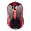 Мышь A4 N-350 черный/красный оптическая (1000dpi) USB для ноутбука (2but) (N-350-2)