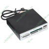 Устройство чтения карт памяти CF/XD/MMC/SD/MS/T-Flash/M2 Acorp "CRIP200-S" ver.6.0, в 3.5" отсек, доп. порт USB, серебр. (USB2.0) (oem)