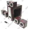Колонки SVEN HT-435D Cherry Home Theater System (5x15W+Subwoofer 35W, дерево,  DD5.1/DTS Decoder, ПДУ)