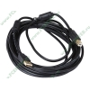 Кабель USB2.0 соединительный USB A-B Flextron "CU2-AMBM-5.0-01-P1", медь 28+24AWG, позолоченные контакты, с ферритовыми кольцами (5.0м) (oem)