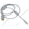 Кабель USB2.0 соединительный USB A-microB Flextron "CU2-AMUM-1.0-01-P1", медь 28+24AWG, позолоченные контакты, с ферритовыми кольцами (1.0м) (oem)