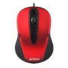 Мышь A4 V-Track Padless N-370FX-3 красный/черный оптическая (1600dpi) USB2.0 для ноутбука (4but) (мин.кол.5)
