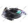 D-Link <KVM-403> Кабель для KVM переключателей  (PS/2+PS/2+USB+VGA15M, 5м)