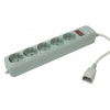 Сетевой фильтр PC Pet AP01006-E-GR 1.8м (5 розеток) серый (пакет ПЭ) (мин.кол.6)