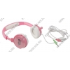 Наушники с микрофоном VCOM VHP5035 <Pink-White> (шнур 1.83м, с  регулятором громкости)