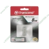 Накопитель USB flash 8ГБ Transcend "JetFlash T3S" TS8GJFT3S, серебр. (USB2.0) 