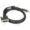 Кабель-переходник DVI-D Single Link<->HDMI Flextron "CHD-BAS-1.8-01-HB-P1", позолоченные контакты, с ферритовыми кольцами (1.8м) (oem)