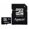 Флеш карта microSDHC 4Gb Class4 Apacer AP4GMCSH4-R + adapter