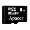 Флеш карта microSDHC 8Gb Class4 Apacer AP8GMCSH4-R + adapter