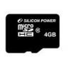 Флеш карта microSDHC 4Gb Class10 Silicon Power SP004GBSTH010V10 w/o adapter (мин.кол.5)