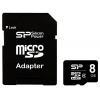 Флеш карта microSDHC 8Gb Class4 Silicon Power SP008GBSTH004V10 w/o adapter (мин.кол.10)