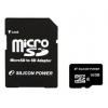 Флеш карта microSDHC 16Gb Class6 Silicon Power SP016GBSTH006V10-SP + adapter