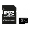 Флеш карта microSDHC 4Gb Class10 Silicon Power SP004GBSTH010V10-SP + adapter