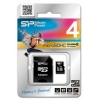 Флеш карта microSDHC 4Gb Class6 Silicon Power SP004GBSTH006V10-SP + adapter (мин.кол.5)