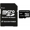 Флеш карта microSDHC 8Gb Class6 Silicon Power SP008GBSTH006V10-SP + adapter (мин.кол.5)