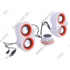 Колонки Jetbalance <JB-160> White&Orange (2x3W, ПДУ проводной) возможно питание  от  USB  <634379>