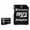 Флеш карта microSDHC 8Gb Class4 Verbatim + adapter  (043967-177)