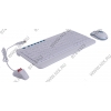 A4Tech V-Track Wireless <7600N (White+Blue)> (Кл-ра М/Мед, USB, FM+Мышь,3кн, Roll,  USB, FM)
