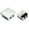 Модульная розетка 2XRJ-45 UTP, кат.5, белая,шторка <7707>, ALCATEL/NEXANS 566.200