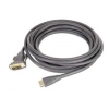 Кабель HDMI - DVI 19M/19M Single Link Gembird\Cabelexpert 1.8м, черный, позол.разъемы, экран, пакет CC-HDMI-DVI-6