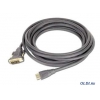 Кабель HDMI-DVI Gembird, 4.5м, 19M/19M, single link, черный, позол.разъемы, экран, пакет