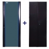 Комплект дверей TWT (TWT-CBB-DR18-6x-S-G1) 18U. 600 мм. черный. передняя - стекло. задняя - металл