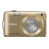 PhotoCamera Nikon CoolPix S3300 gold 16Mpix Zoom6x 2.7" 720p 42Mb SDXC CCD IS opt EN-EL19  (VMA953E1)