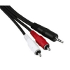 Кабель 2xRCA "тюльпан" - 3.5 мм Jack (m-m), стерео, 1.0 м, двойное экранирование, черный, Hama     [ObA] (H-104001)