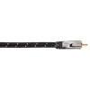 Кабель RCA "тюльпан" (m-m) + Y-адаптер (f - 2x m) для сабвуфера, 4.0 м, позолоченные контакты, *****, текстильная оплетка, черный, Avinity     [OhH] (H-107515)