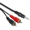 Кабель 2xRCA "тюльпан" - 3.5 мм Jack (m-m), стерео, 2.0 м, черный, Hama     [OnA] (H-30455)