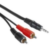 Кабель 2xRCA "тюльпан" - 3.5 мм Jack (m-m), стерео, 5.0 м, черный, Hama     [OnA] (H-30456)