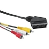 Кабель-адаптер 3 RCA "тюльпан" (m) - Scart (m) In, 2 м, черный, Hama     [ObV] (H-42387)