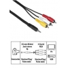 Кабель 3.5 мм Jack 4-pin (m) - 3xRCA "тюльпан"(m), 3.0 м, для видеокамер, черный, Hama     [ObV] (H-43090)