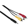 Кабель 3.5 мм Jack 4-pin (m) - 3xRCA "тюльпан"(m), 1.5 м, для видеокамер, черный, Hama     [ObV] (H-43119)