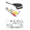 Кабель Scart (m) (in/out) - 3x RCA "тюльпан" (m), 1.5 м, черный, Hama     [ObV] (H-43178)