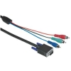 Кабель YUV 3хRCA "тюльпан"(m) - VGA (15 контактный HDD, m),  2 м, черный, Hama     [ObV] (H-43193)