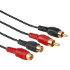 Кабель 2xRCA "тюльпан" (m-f) удлинительный, 4.0 м,  позолоченные контакты, черный, Hama     [ObA] (H-43213)