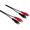Кабель 2xRCA "тюльпан" (m-f) удлинительный, 10.0 м, черный, Hama     [ObA] (H-43243)