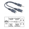 Адаптер 2x3.5 мм Jack (f) - 3.5 мм Jack (m), стерео, 0.1 м, черный, Hama     [ObA] (H-43355)