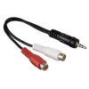 Адаптер 2xRCA "тюльпан" (f) - 3.5 мм Jack (m), стерео, черный, Hama     [ObA] (H-43365)