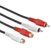 Кабель 2xRCA "тюльпан" (m-f) удлинительный, стерео, 5.0 м, двойное экранирование, черный, Hama     [ObA] (H-43411)