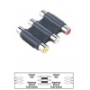 Адаптер 3xRCA "тюльпан" (f-f), черный, Hama     [ObV] (H-43440)