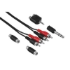 Кабель 2xRCA "тюльпан" (m-m), 2.5 м, +адаптеры: RCA (f-f), 2 шт./2RCA(f)-3.5 мм Jack(m)/3.5 мм Jack(f)-6.3 мм Jack(m), стерео, черный, Hama     [ObA] (H-43815)