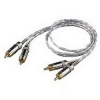 Кабель 2xRCA "тюльпан" (m-m), 0.75 м, позолоченные контакты, цельнометаллические штекеры, *****, прозрачный, Hama     [ObA] (H-44051)