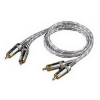 Кабель 2xRCA "тюльпан" (m-m), 1.5 м, позолоченные контакты, цельнометаллические штекеры, *****, прозрачный, Hama     [ObA] (H-44052)