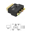 Адаптер Scart (m) (in/out) - 4хRCA "тюльпан" (YUV+видео), позолоченные контакты, ***, черный, Hama     [ObV] (H-44059)
